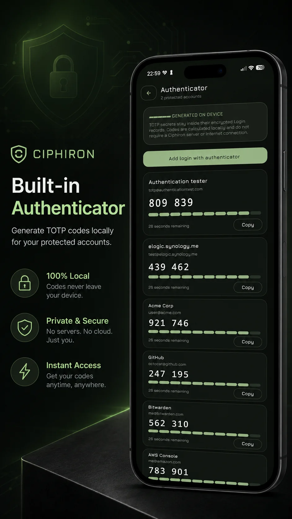 Built-in authenticator