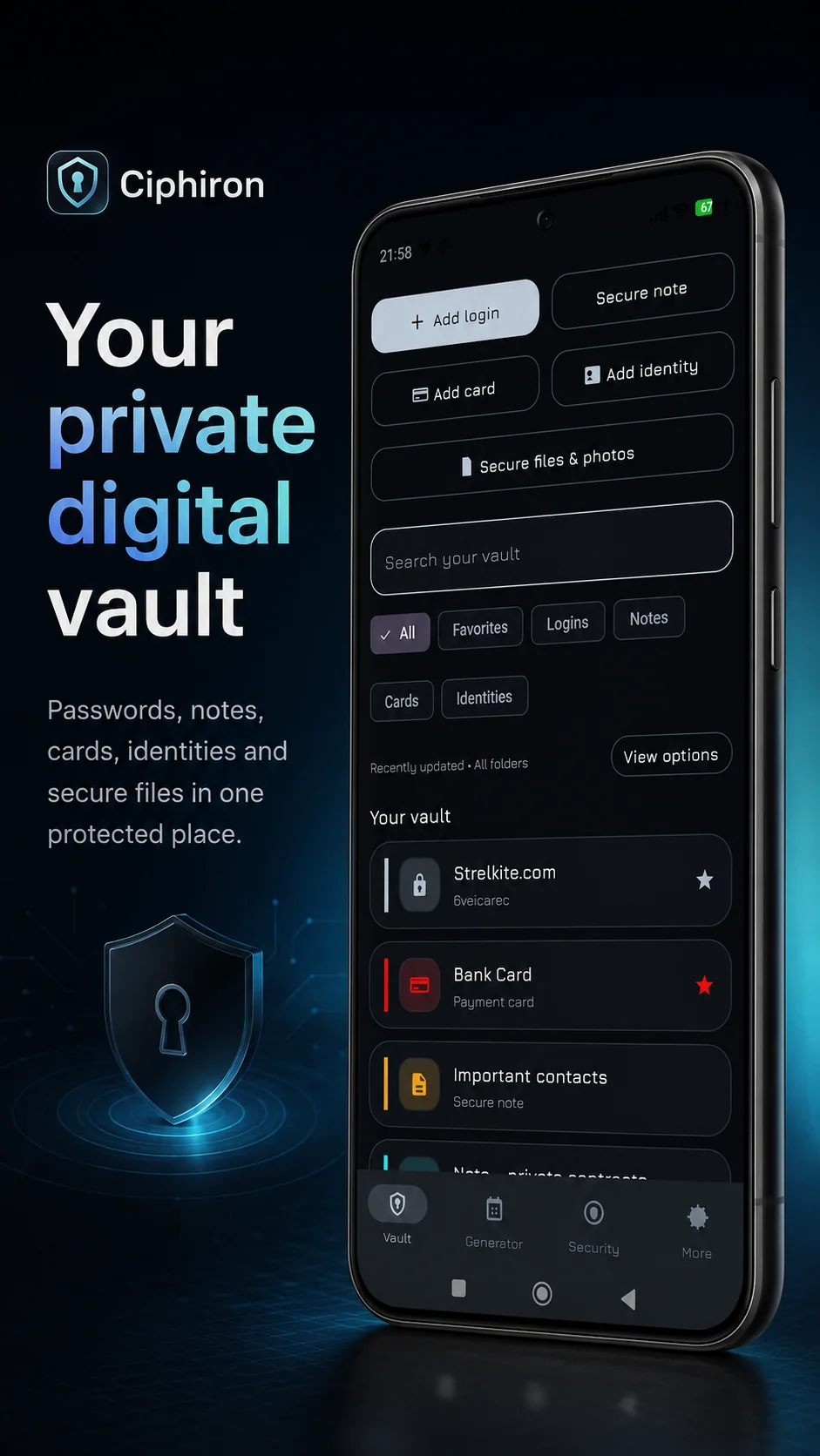 Private digital vault